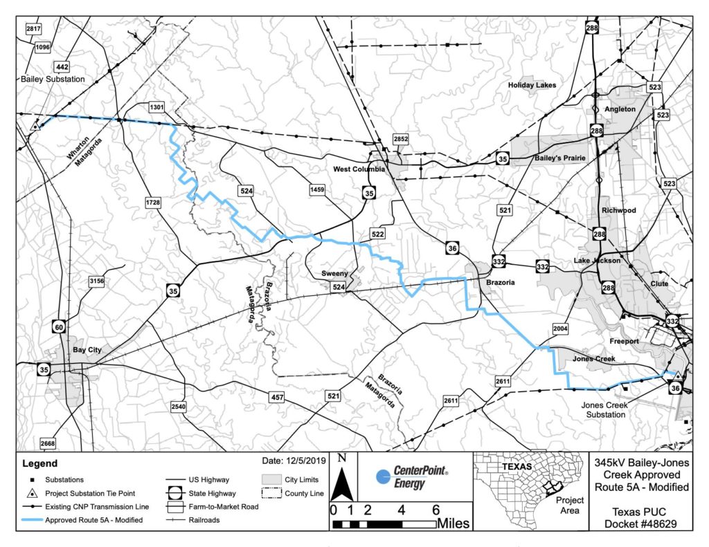 Route Map for the Bailey to Jones Creek Project