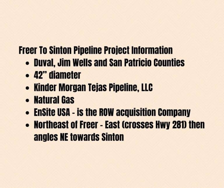 Are You Impacted by the Kinder Freer to Sinton Pipeline
